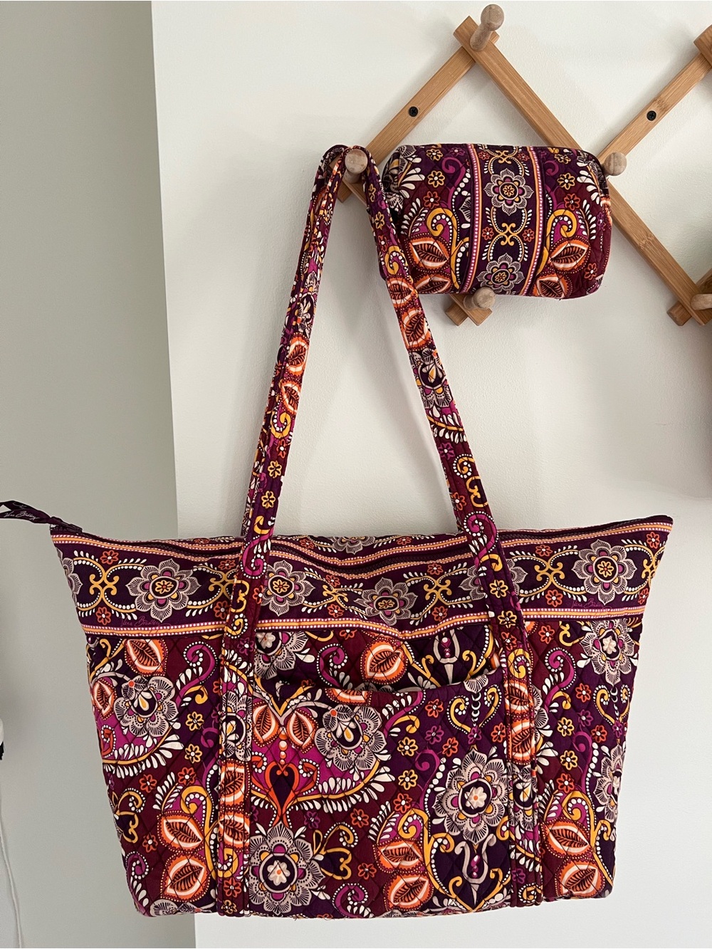 Vera Bradley Safari Sunset Miller Bag & Cosmetic Bag
